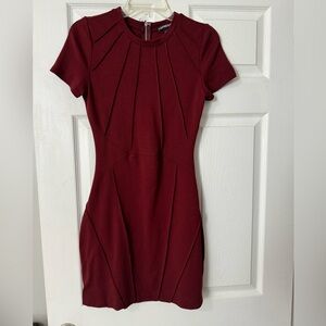 EXPRESS Bodycon Mini Dress in Burgundy Size 4